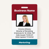 従業員パーソナライズされたの写真IDバッジ色の選択 バッジ (正面)