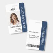 従業員パーソナライズされたス企業のタッフの青ID バッジ (正面＆裏面)