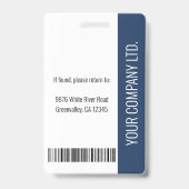 従業員パーソナライズされたス企業のタッフの青ID バッジ (裏面)
