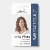 従業員パーソナライズされたス企業のタッフの青ID バッジ (正面)