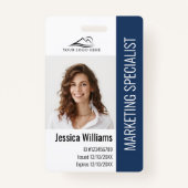 従業員パーソナライズされたス企業のタッフの青ID バッジ (正面)