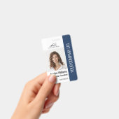 従業員パーソナライズされたス企業のタッフの青ID バッジ (手持ち)