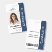 従業員パーソナライズされたス企業のタッフの青ID バッジ (正面&裏面)