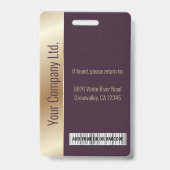 従業員パーソナライズされたバ企業のルガンディID バッジ (裏面)