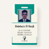 従業員パーソナライズされたロゴと写真IDバッジ バッジ (正面)