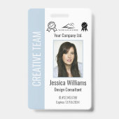 従業員パーソナライズされた企業のの埃の青ID バッジ (正面)