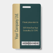 従業員パーソナライズされた企業のの緑ID バッジ (裏面)