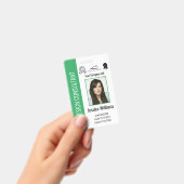 従業員パーソナライズされた企業のの緑ID バッジ (手持ち)
