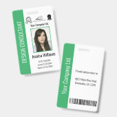 従業員パーソナライズされた企業のの緑ID バッジ (正面＆裏面)