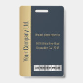 従業員パーソナライズされた企業のの青ID バッジ (裏面)