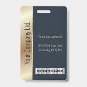 従業員パーソナライズされた企業のの青ID バッジ (裏面)