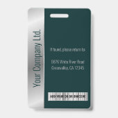 従業員パーソナライズされた企業のシルバー緑ID バッジ (裏面)