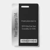 従業員パーソナライズされた企業のブラックシルバーID バッジ (裏面)