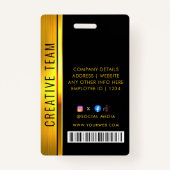 従業員パーソナライズされた企業のブラックIDバッジ バッジ (裏面)