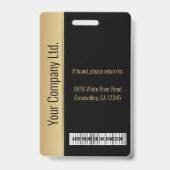 従業員パーソナライズされた企業のラグジュアリーブラックID バッジ (裏面)