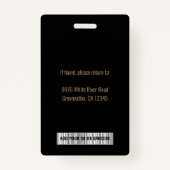 従業員パーソナライズされた企業の金ゴールドブラックID バッジ (裏面)