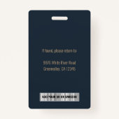 従業員パーソナライズされた企業の金ゴールドブルーID バッジ (裏面)