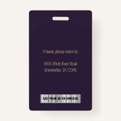 従業員パーソナライズされた企業の金ゴールド紫ID バッジ (裏面)