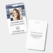 従業員パーソナライズされた会社ロゴの写真ID バッジ (正面＆裏面)