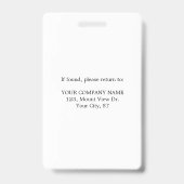 従業員パーソナライズされた会社ロゴの写真ID バッジ (裏面)