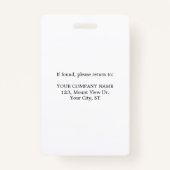 従業員パーソナライズされた会社ロゴの写真ID バッジ (裏面)