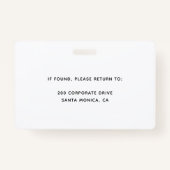 従業員パーソナライズされた写真ID会社セキュリティバ バッジ (裏面)