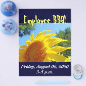 従業員パーソナライズされたBBQチラシ夏ひまわり チラシ (シングル)