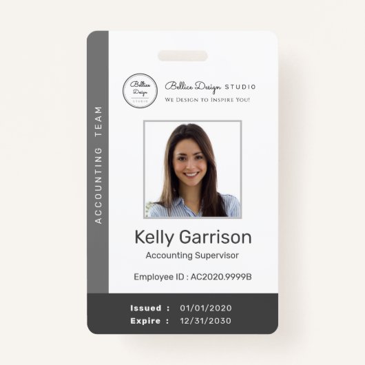 従業員パーソナライズされたIDバ企業のーコーモダンド バッジ (正面)