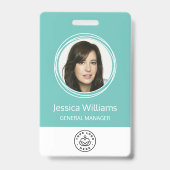 従業員パーソナライズされたID企業のバッジティール（緑がかった色） バッジ (正面)