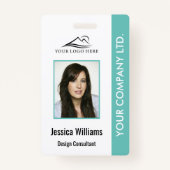 従業員パーソナライズされたID企業のバッジティール(緑がかった色) バッジ (正面)