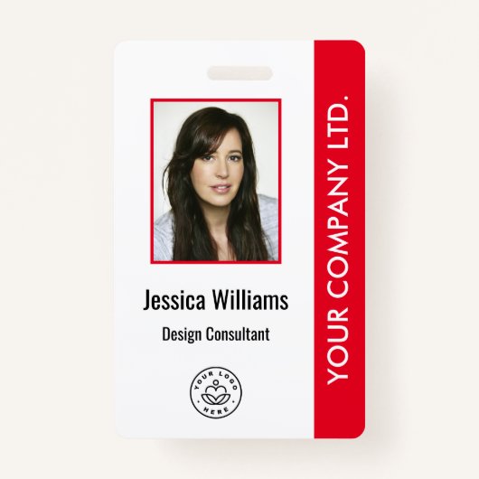 従業員パーソナライズされたID企業のバッジ赤 バッジ (正面)