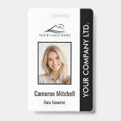 従業員パーソナライズされたID企業のバッジ黒 バッジ (正面)