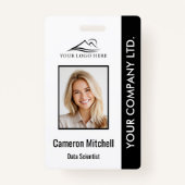 従業員パーソナライズされたID企業のバッジ黒 バッジ (正面)