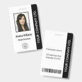 従業員パーソナライズされたID企業のバッジ黒 バッジ (正面&裏面)