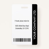 従業員パーソナライズされたID企業のバッジ黒 バッジ (裏面)