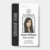 従業員パーソナライズされたID企業のバッジ黒 バッジ (正面)