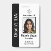 従業員パーソナライズされたID企業のバッジ黒 バッジ (正面)