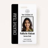 従業員パーソナライズされたID企業のバッジ黒 バッジ (正面)