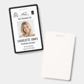 従業員パーソナライズされたID企業のバッジ黒 バッジ (正面＆裏面)