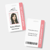 従業員パーソナライズされたID企業のバッジ（ピンク） バッジ (正面＆裏面)