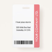 従業員パーソナライズされたID企業のバッジ（ピンク） バッジ (裏面)