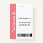 従業員パーソナライズされたID企業のバッジ(ピンク) バッジ (裏面)