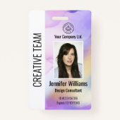 従業員パーソナライズされたID企業のバッジ（紫） バッジ (正面)