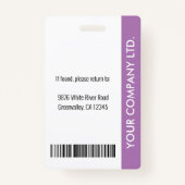 従業員パーソナライズされたID企業のバッジ（紫） バッジ (裏面)