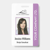 従業員パーソナライズされたID企業のバッジ(紫) バッジ (正面)