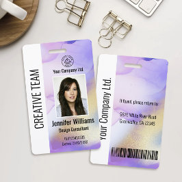 従業員パーソナライズされたID企業のバッジ（紫） バッジ