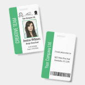 従業員パーソナライズされたID企業のバッジ（緑） バッジ (正面＆裏面)