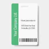 従業員パーソナライズされたID企業のバッジ（緑） バッジ (裏面)