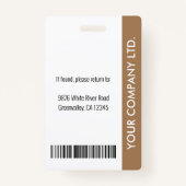 従業員パーソナライズされたID企業のバッジ（茶色） バッジ (裏面)