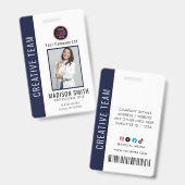 従業員パーソナライズされたID企業のバッジ（青） バッジ (正面＆裏面)